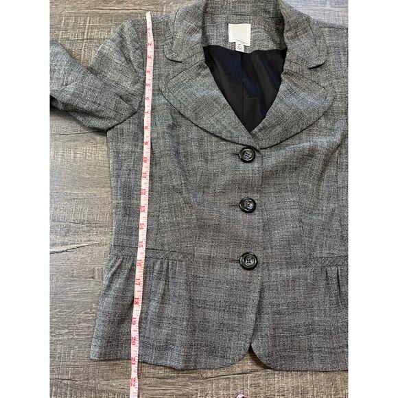 Halogen Button Down Preppy Business Grey Blazer, Size 4P - Picture 4 of 5